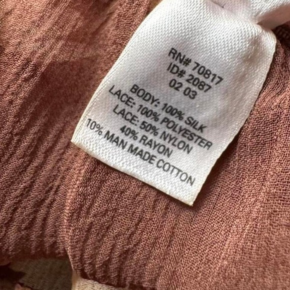 Vintage 2003 Victoria's Secret Floral 100% Silk Slip Brown Pink White Y2K - Picture 7 of 8